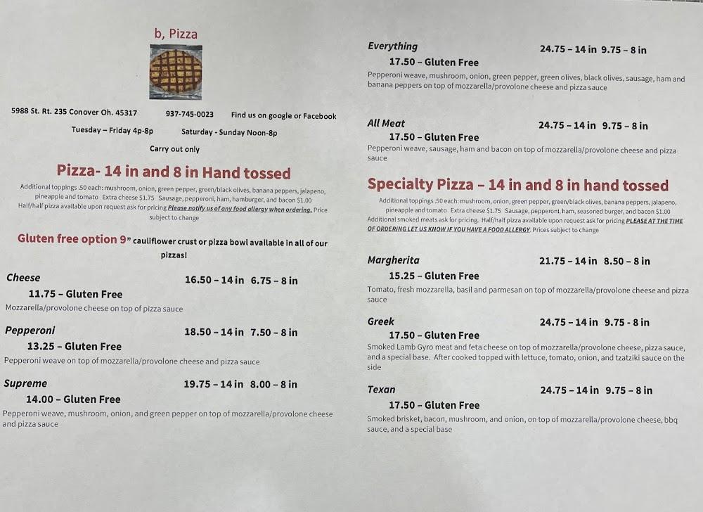 b, Pizza Menu image 1